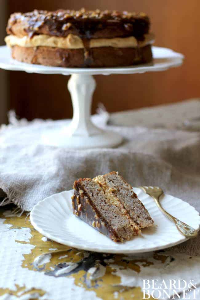PEcan Cake with Brown Sugar Topping {Beard and Bonnet} #glutenfree