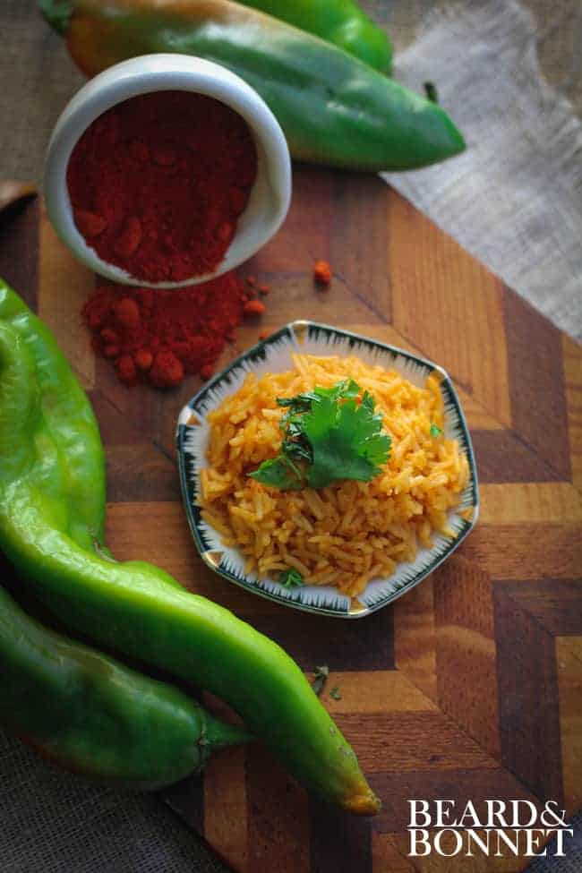 Rice Infused with Heirloom Chile Powder {Beard and Bonnet} #glutenfree #vegan