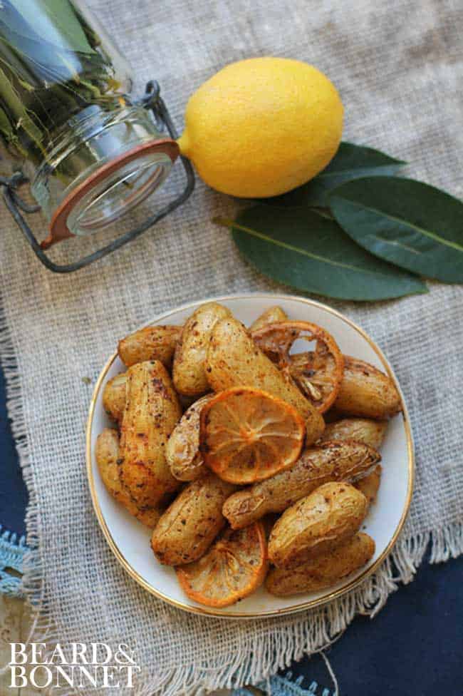 Lemon and Bay Roasted Fingerling Potatoes 