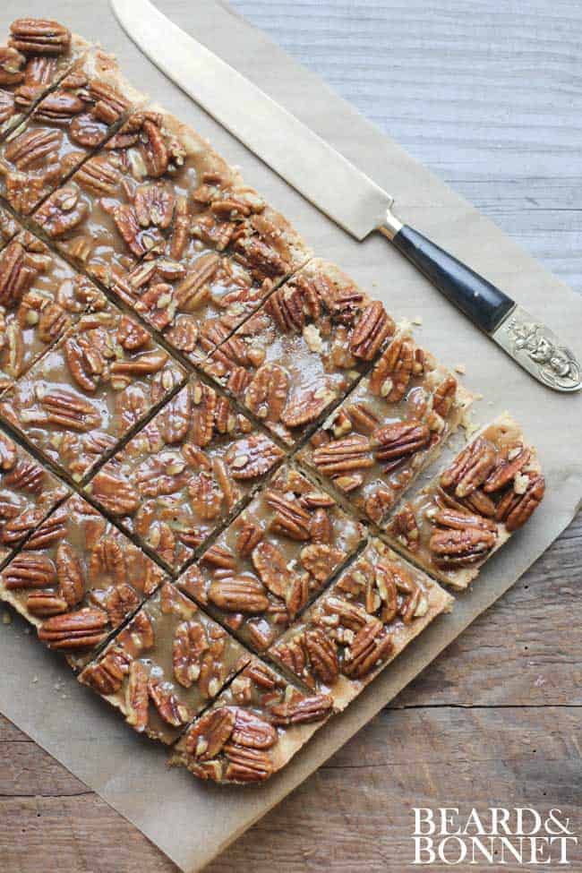 Pecan Pie Bars {Beard and Bonnet} #glutenfree 