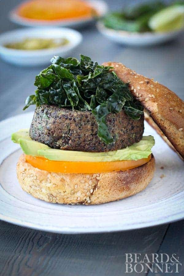 Black Bean and Quinoa Veggie Burger {Beard and Bonnet} #glutenfree