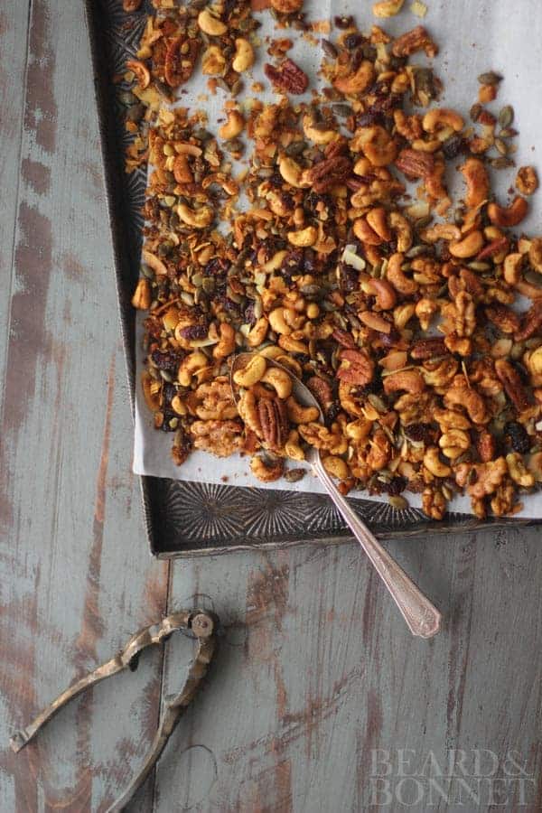 Curry Roasted Trail Mix {Beard and Bonnet}