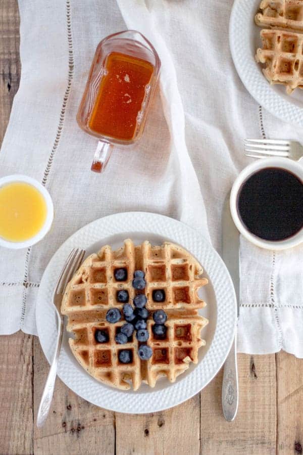 Meyer Lemon Poppy Seed Waffles {@beardandbonnet www.thismessisours.com }