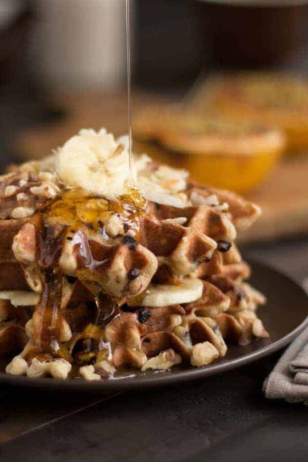 10 Recipes To Make A Teen When One Direction Breaks Up:  Gluten Free Banana Chocolate Chip Waffles recipe  / www.thismessisours.com / @beardandbonnet