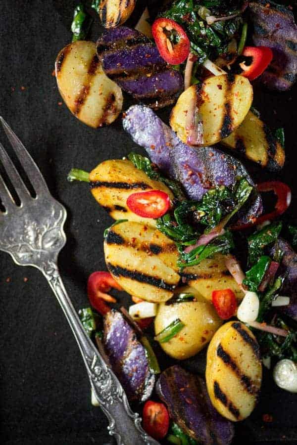 Grilled Potato and Ramp Salad recipe { @beardandbonnet www.thismessisours.com  }